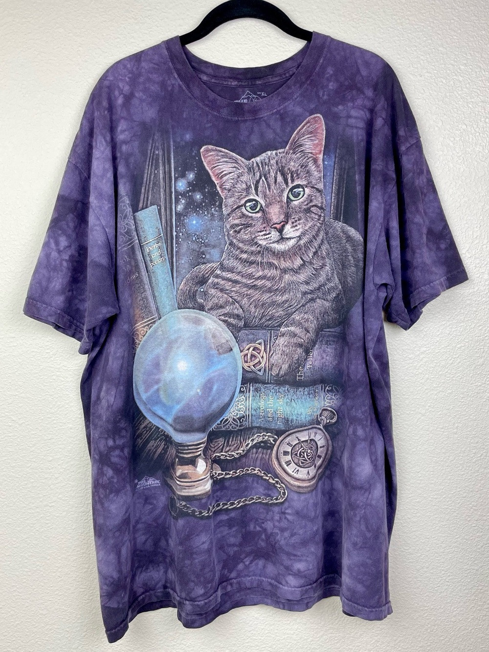 The Mountain Men's XL The Fortune Teller Cat Classic Cotton T-Shirt Magic Purple - Picture 1 of 12